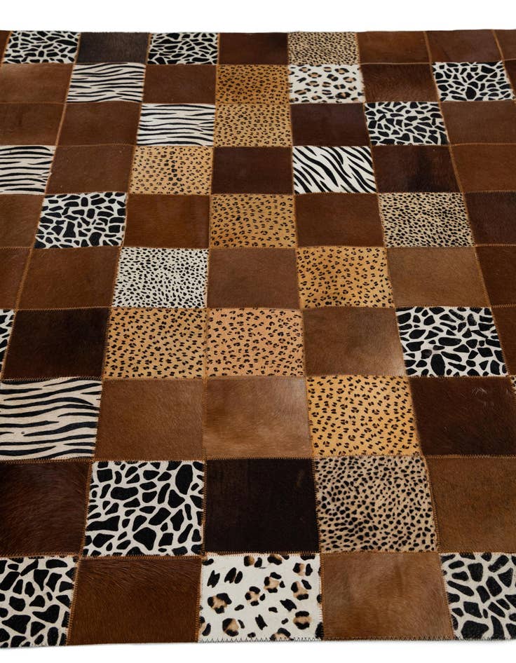 Detail image of  4' 10 x 7' 7 Cowhide Leather Rug