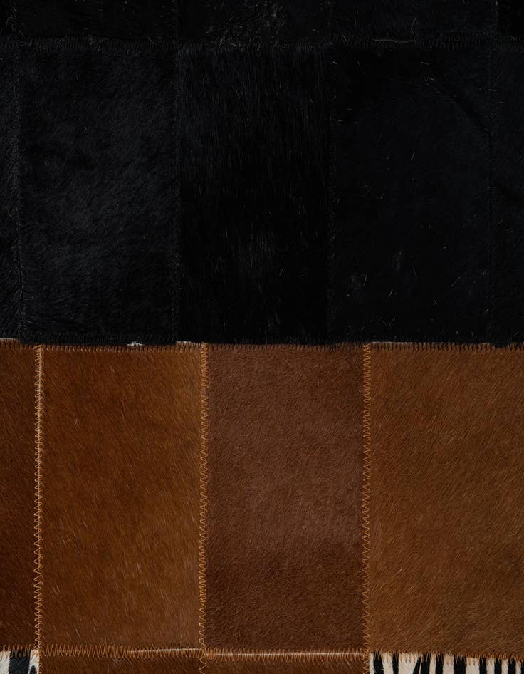 Detail image of  4' 10 x 7' 7 Cowhide Leather Rug