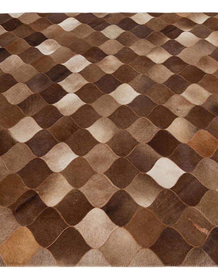 Detail image of  4' 10 x 7' 10 Cowhide Leather Rug