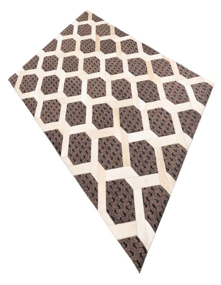 Detail image of  5' 2 x 7' 9 Cowhide Leather Rug