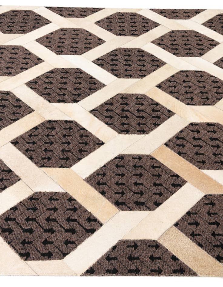 Detail image of  5' 2 x 7' 9 Cowhide Leather Rug