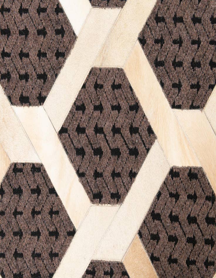 Detail image of  5' 2 x 7' 9 Cowhide Leather Rug