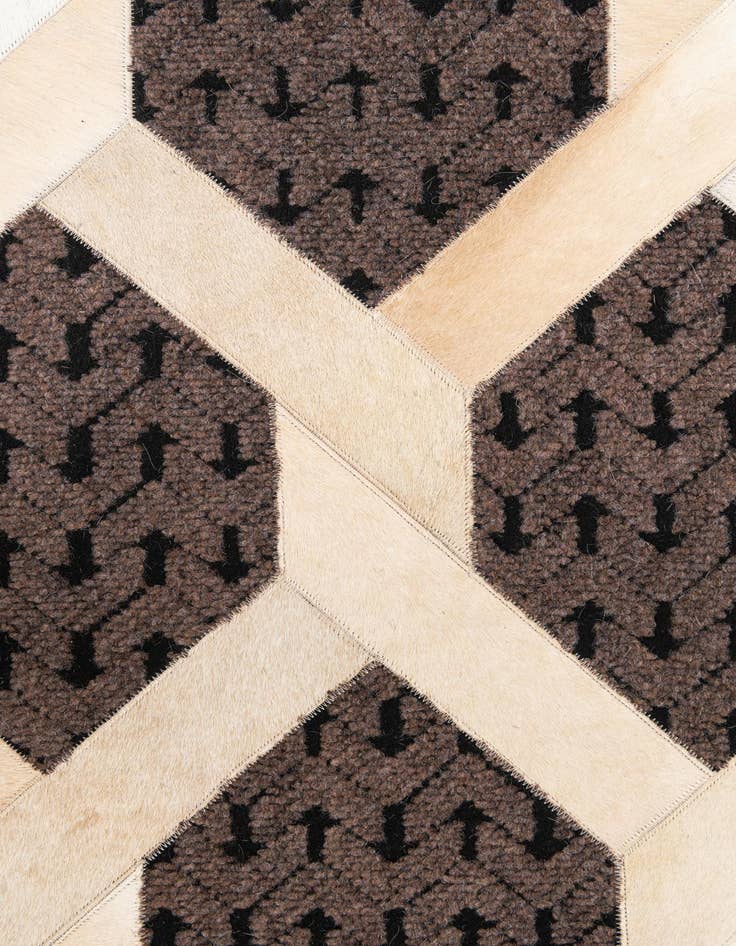 Detail image of  5' 2 x 7' 9 Cowhide Leather Rug