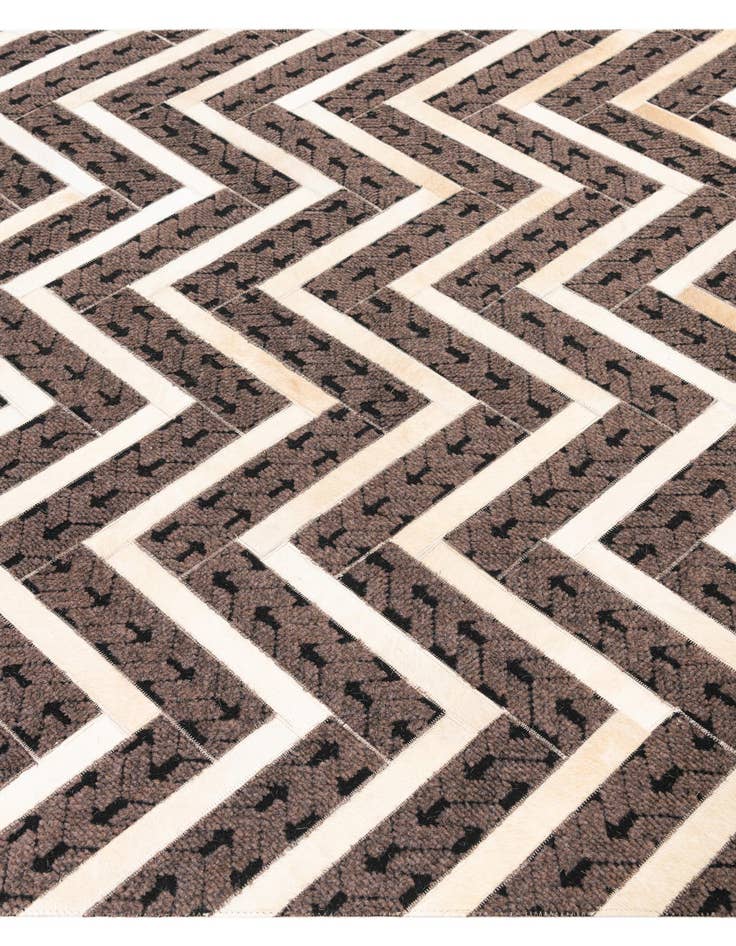 Detail image of  4' 10 x 7' 10 Cowhide Leather Rug