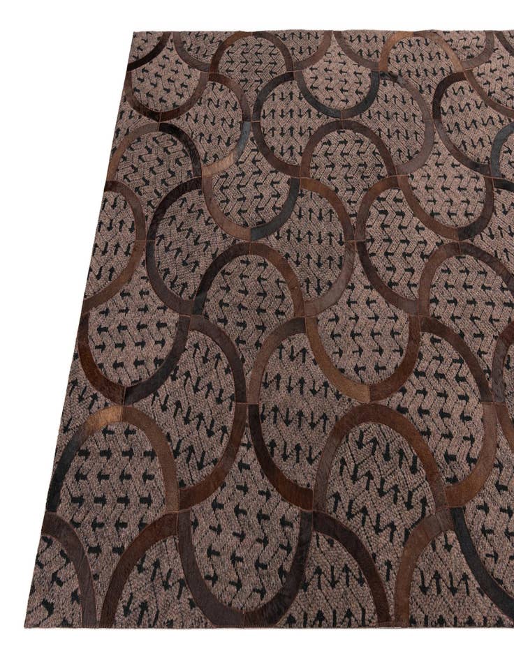 Detail image of  4' 10 x 8' Cowhide Leather Rug