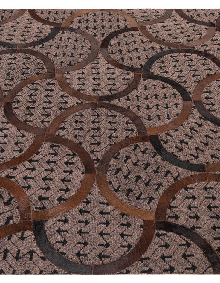 Detail image of  4' 10 x 8' Cowhide Leather Rug