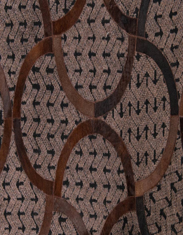Detail image of  4' 10 x 8' Cowhide Leather Rug