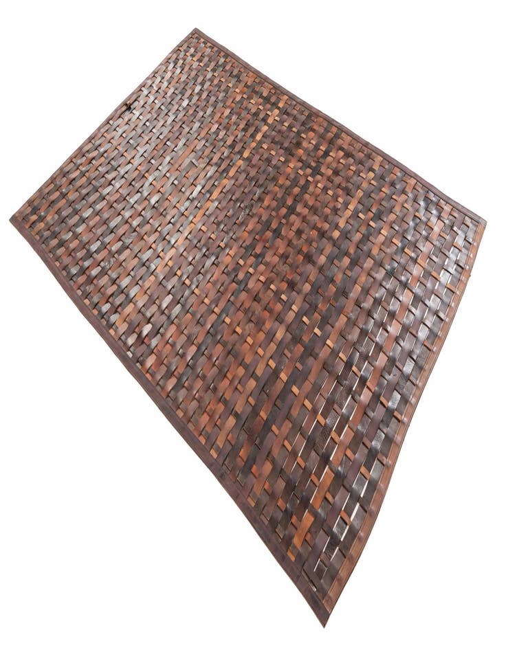 Detail image of  3' 10 x 5' 6 Cowhide Leather Rug