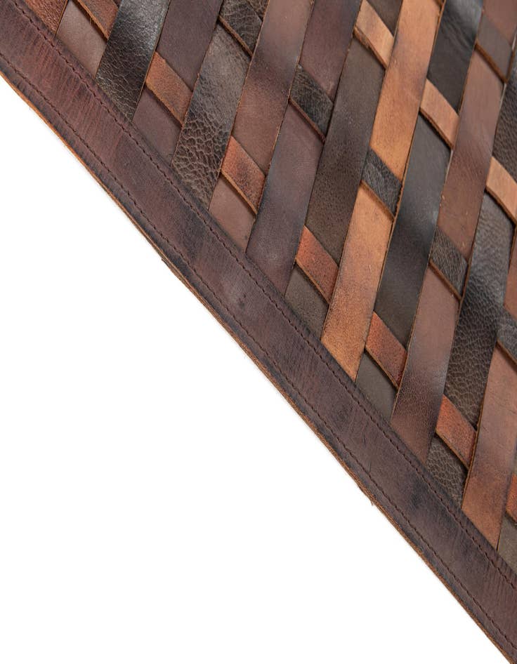 Detail image of  3' 10 x 5' 6 Cowhide Leather Rug