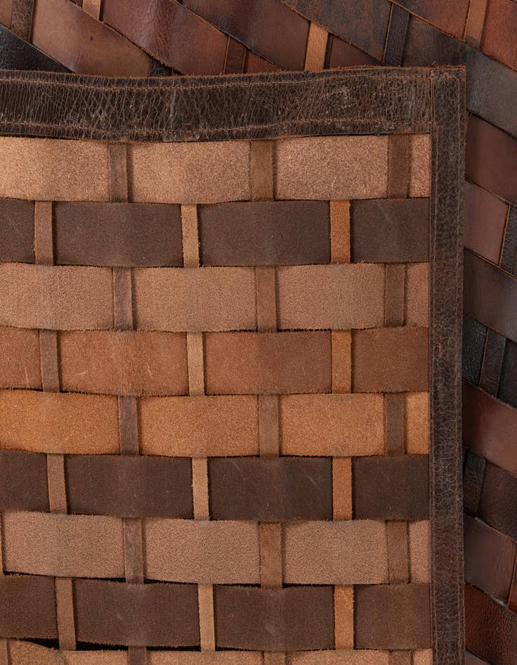 Detail image of  3' 10 x 5' 6 Cowhide Leather Rug