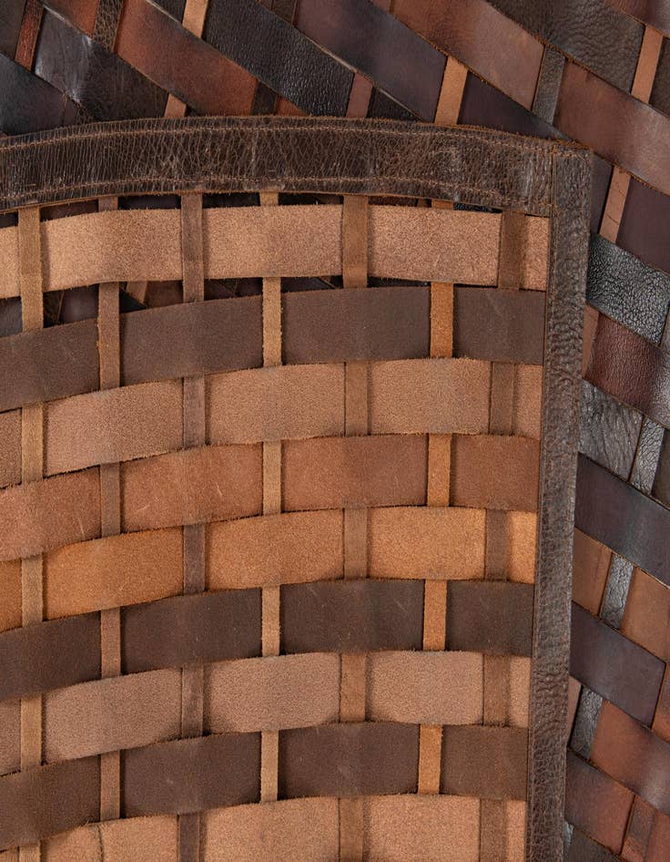Detail image of  3' 10 x 5' 6 Cowhide Leather Rug
