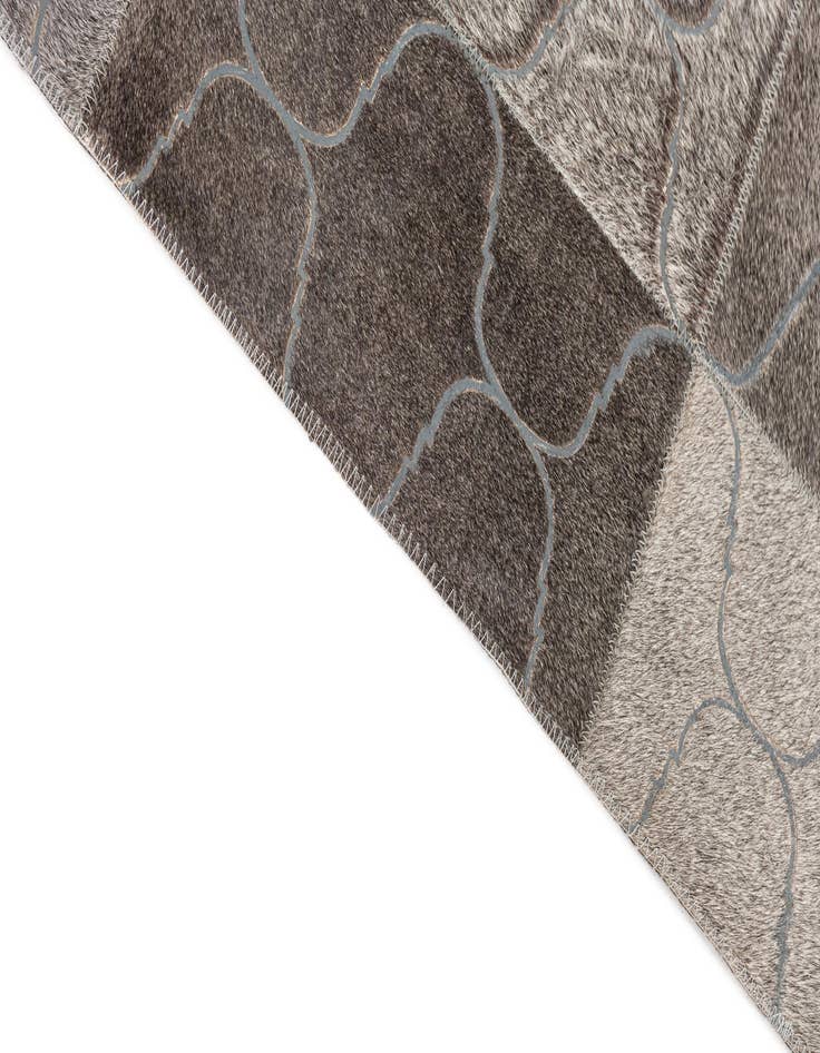 Detail image of  4' 1 x 6' Cowhide Leather Rug