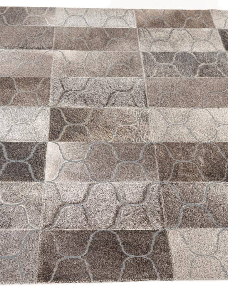 Detail image of  4' 1 x 6' Cowhide Leather Rug