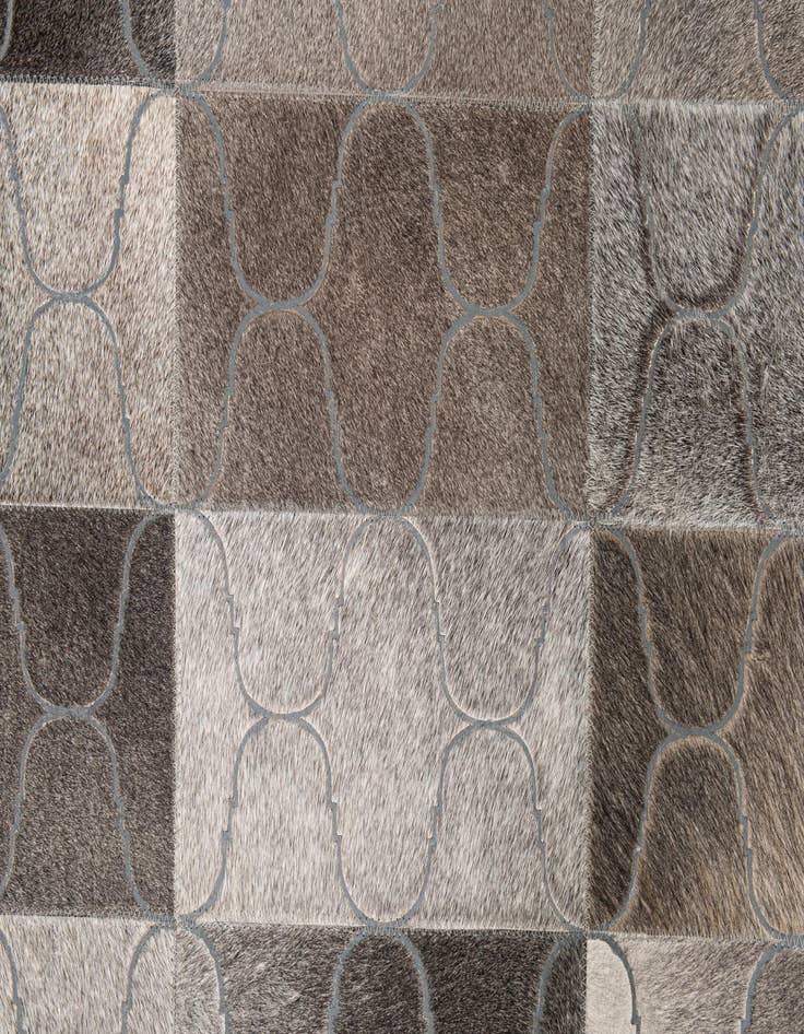 Detail image of  4' 1 x 6' Cowhide Leather Rug