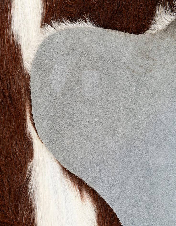 Detail image of  4' 11 x 6' Cowhide Leather Rug