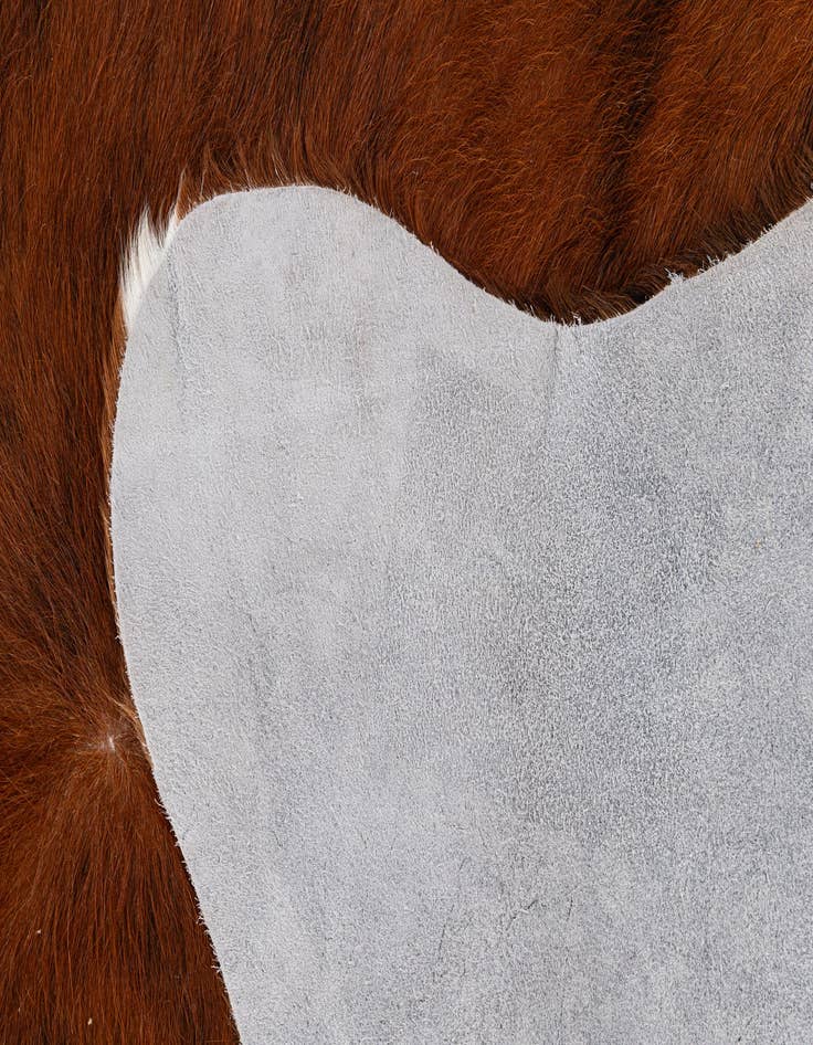 Detail image of  4' 6 x 5' 7 Cowhide Leather Rug