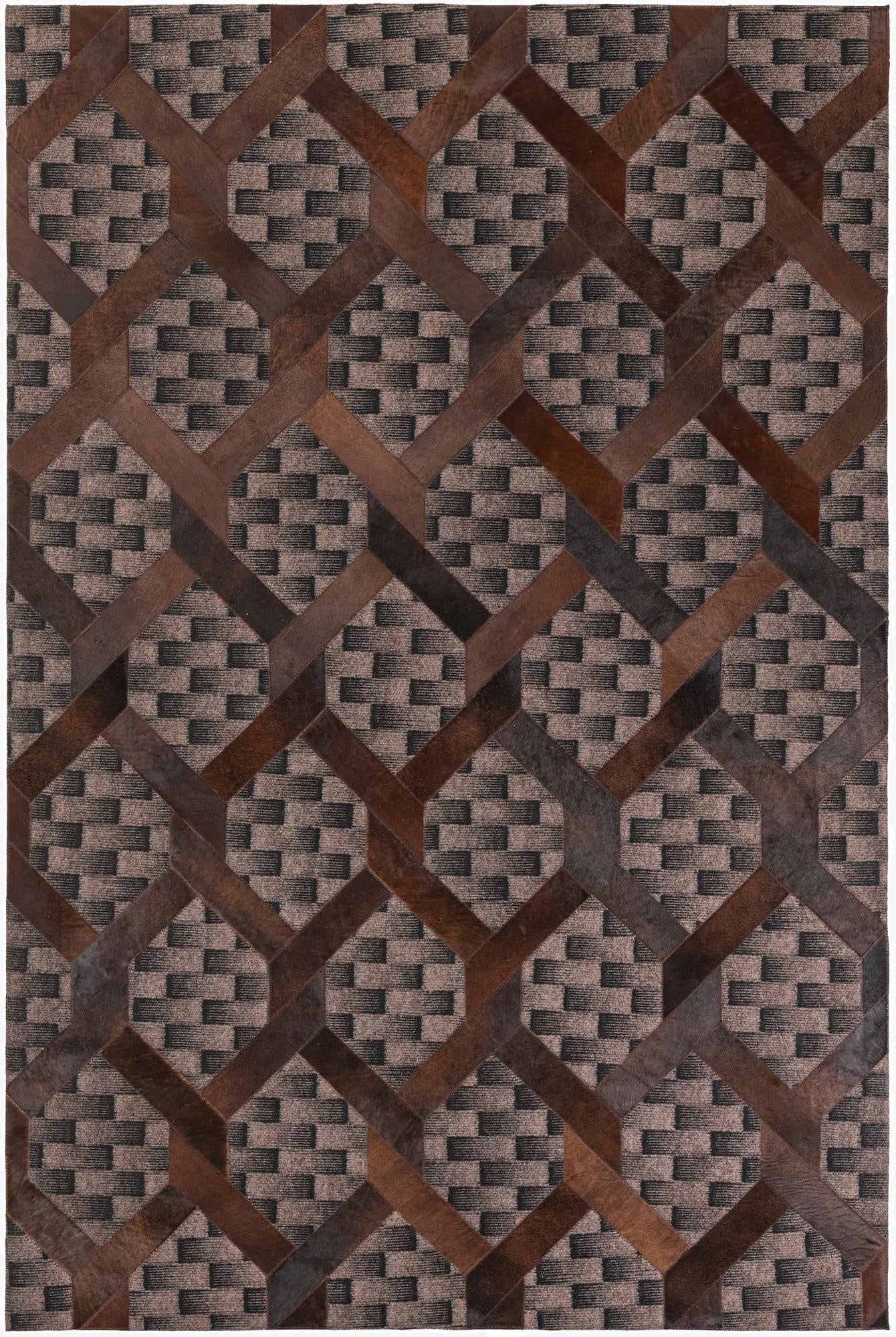  5' 1 x 8' Cowhide Leather Rug