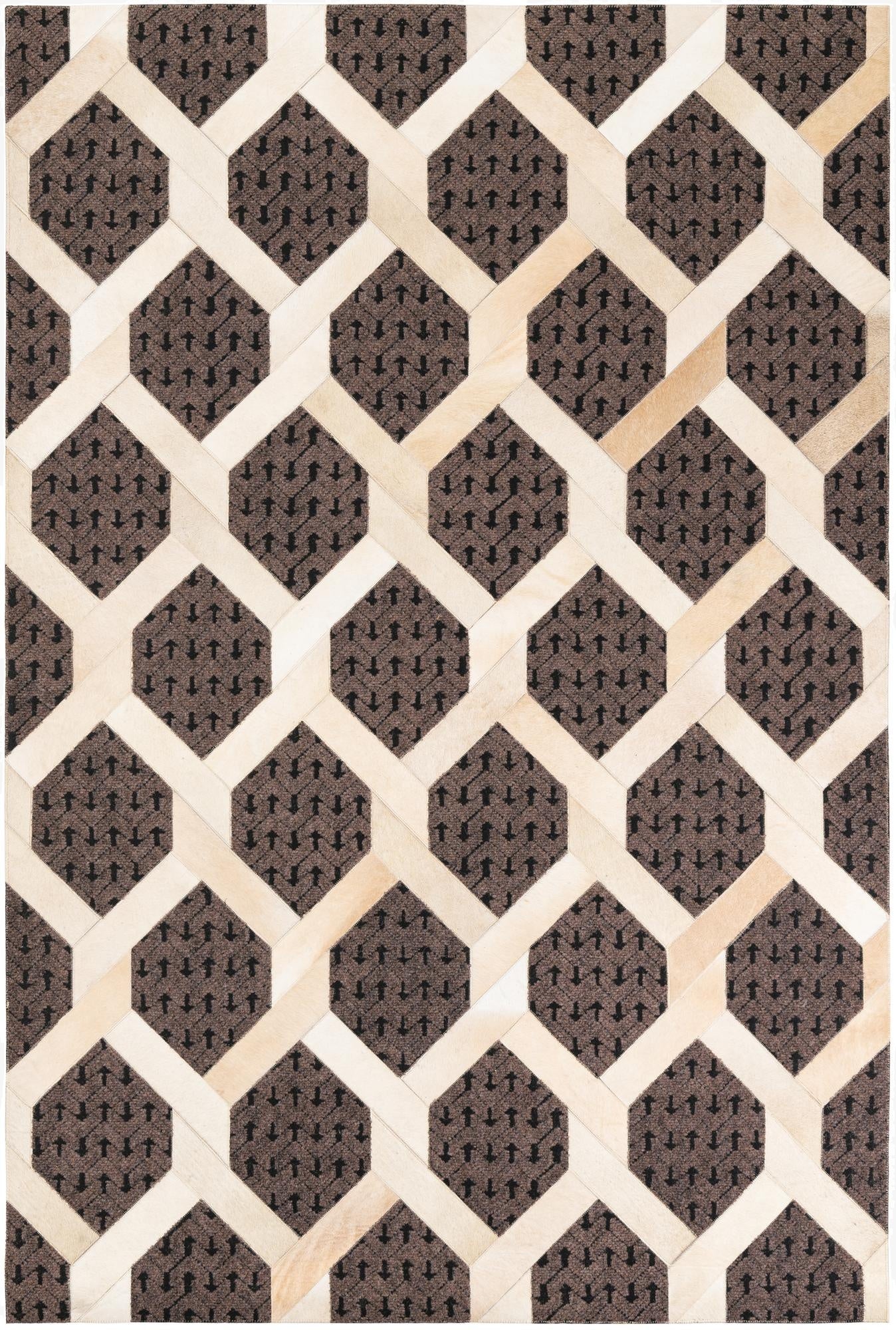  5' 2 x 7' 9 Cowhide Leather Rug