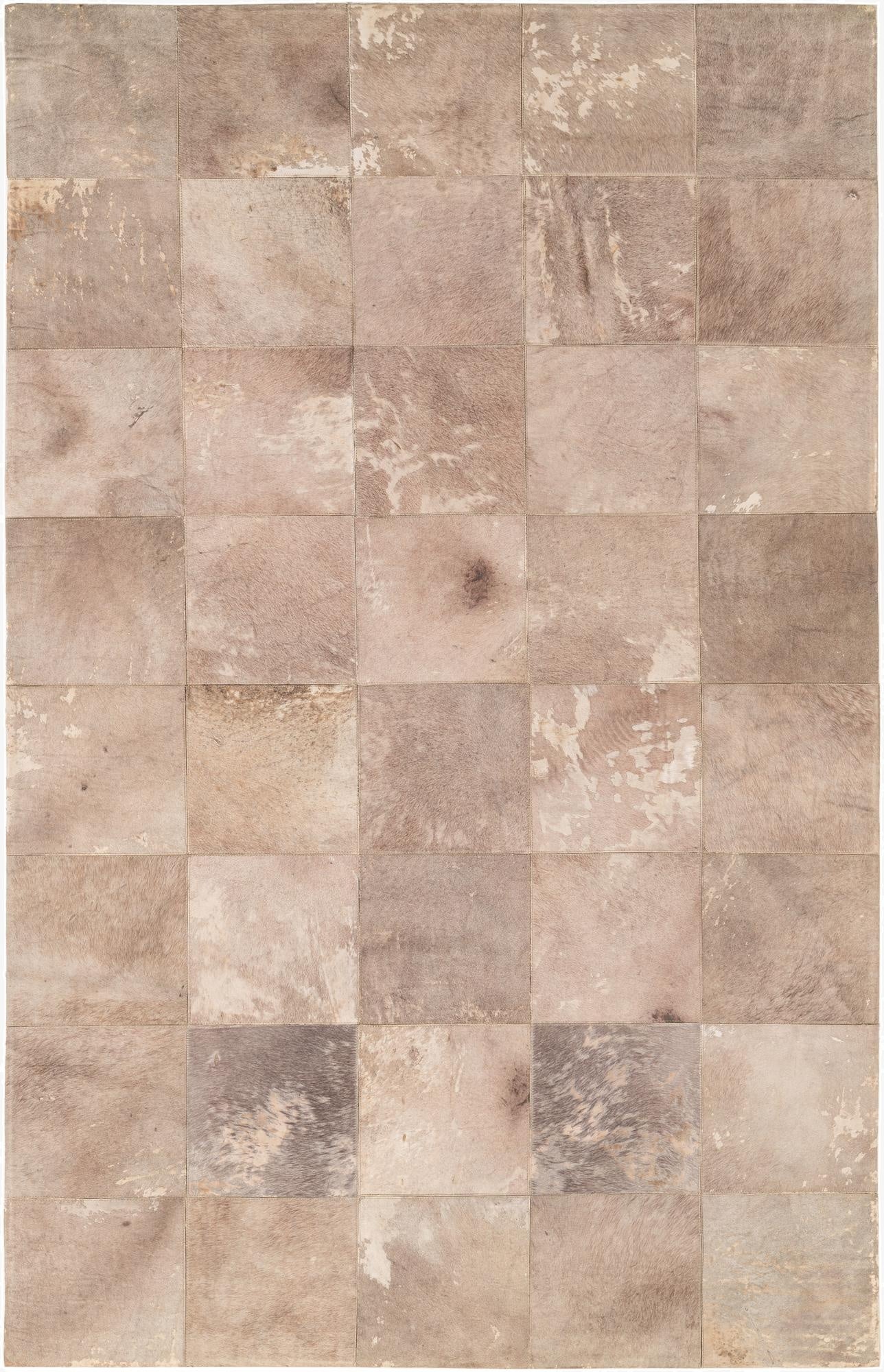  5' x 7' 10 Cowhide Leather Rug