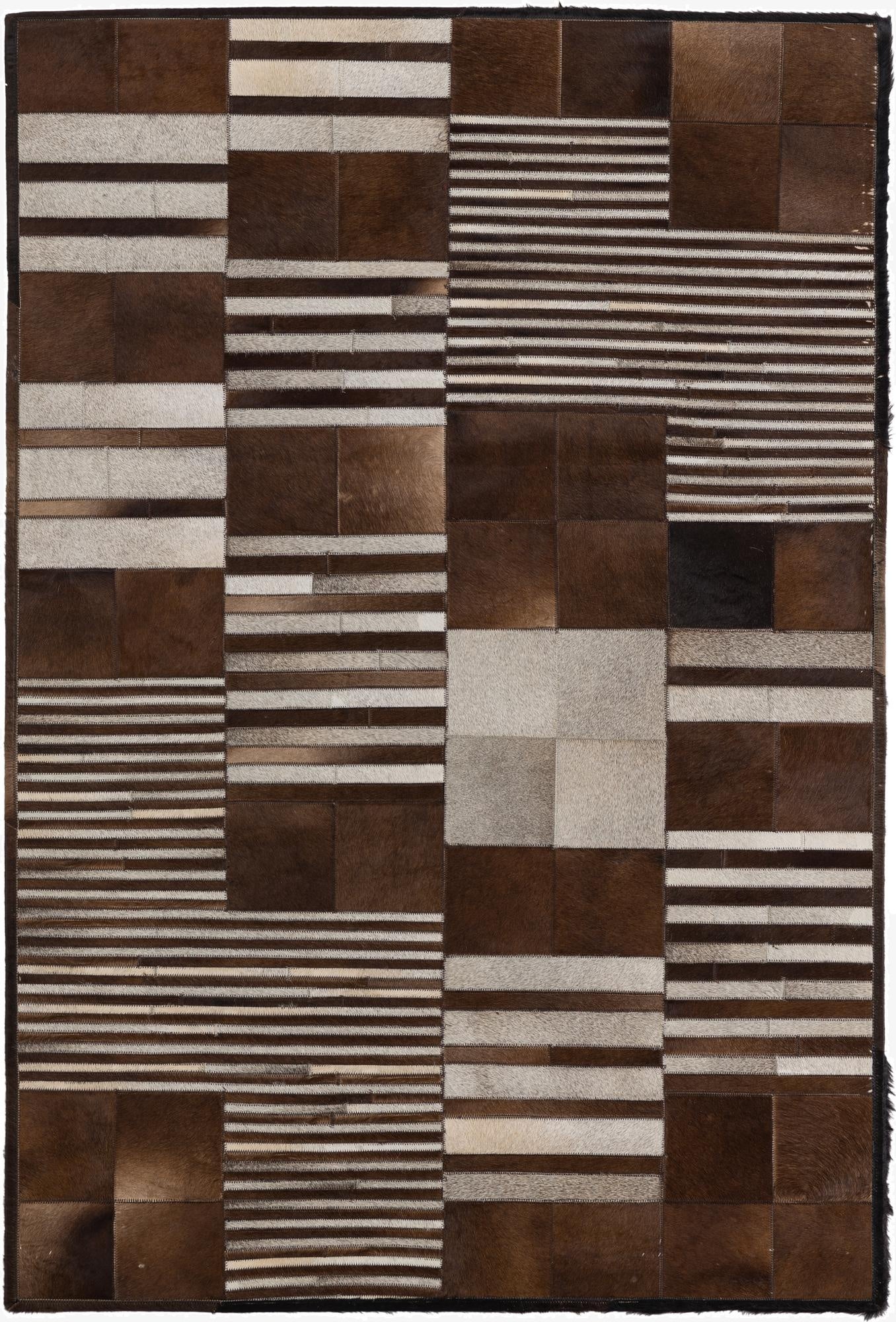  4' x 5' 9 Cowhide Leather Rug