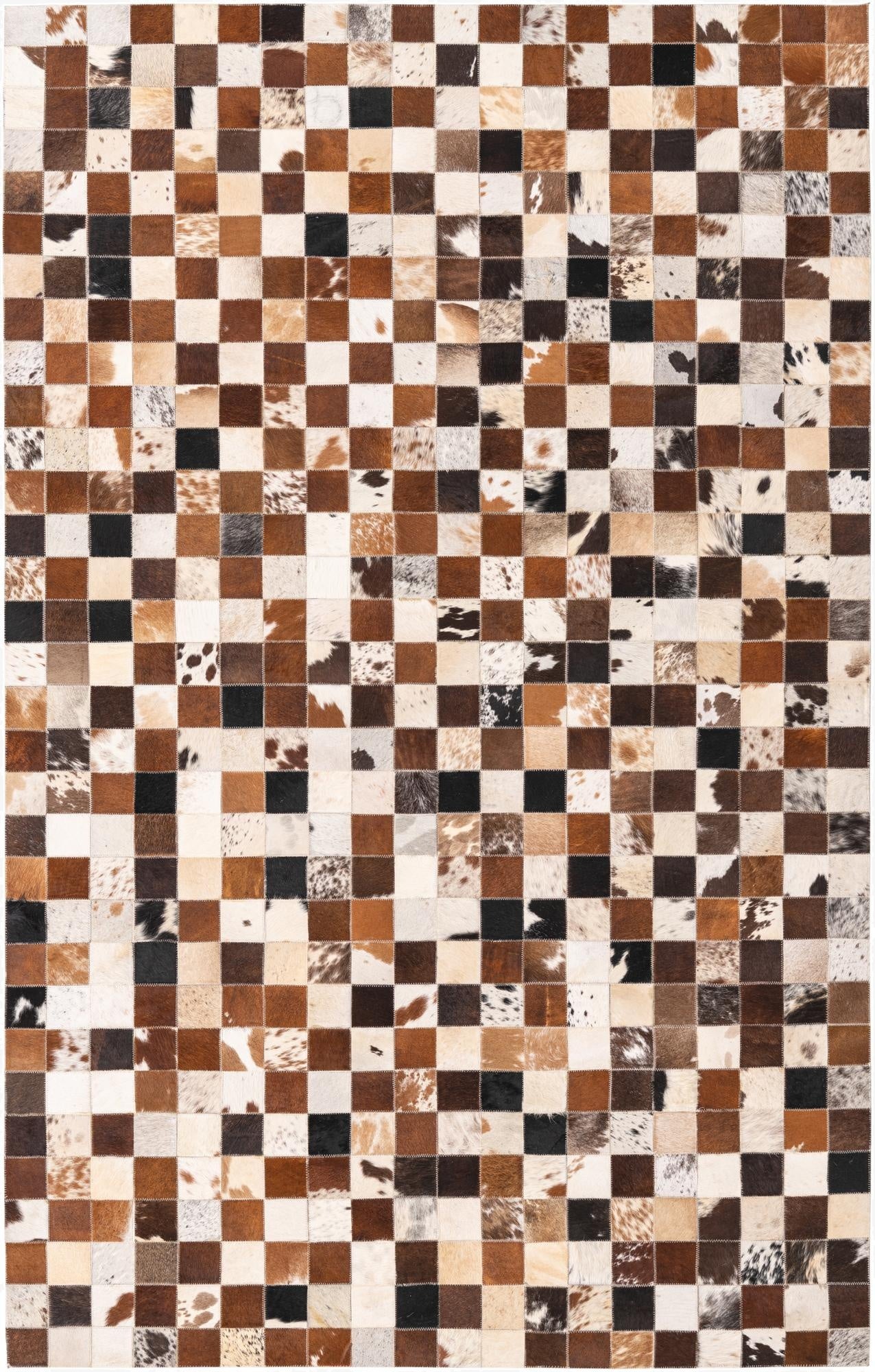  5' x 7' 10 Cowhide Leather Rug