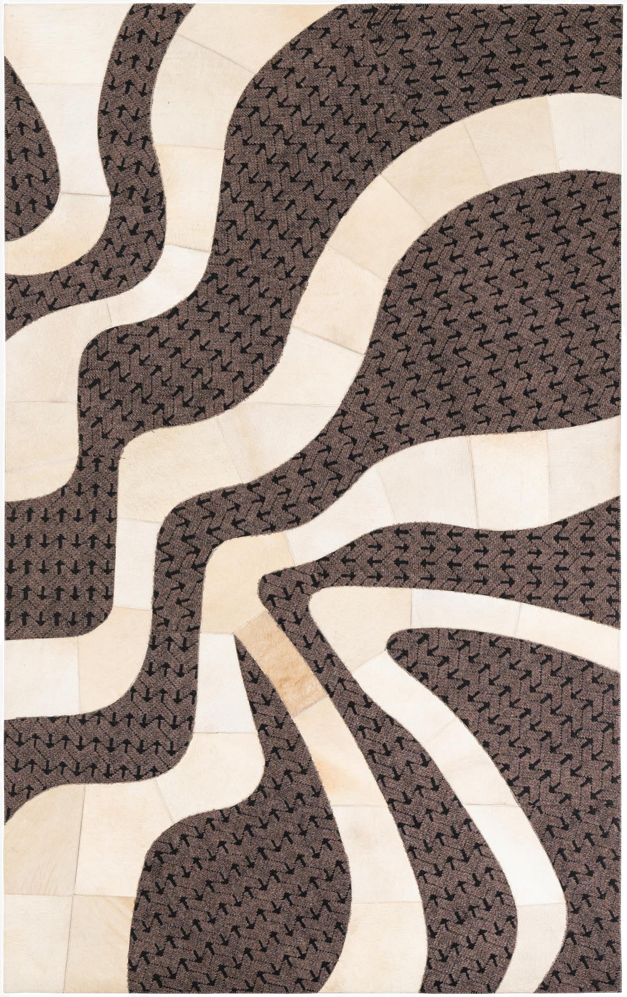  5' x 8' Cowhide Leather Rug