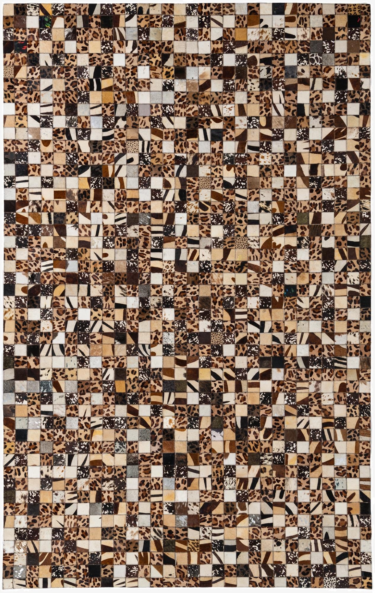  5' 1 x 8' 1 Cowhide Leather Rug