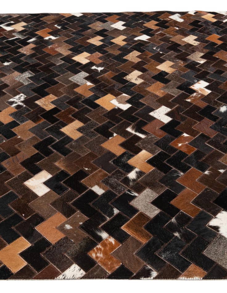 Detail image of  5' x 7' 11 Cowhide Stocks Rug