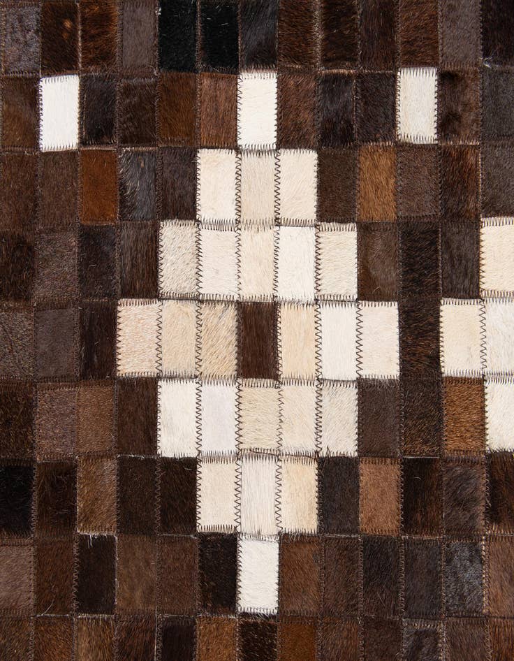 Detail image of  5' 1 x 8' 1 Cowhide Stocks Rug