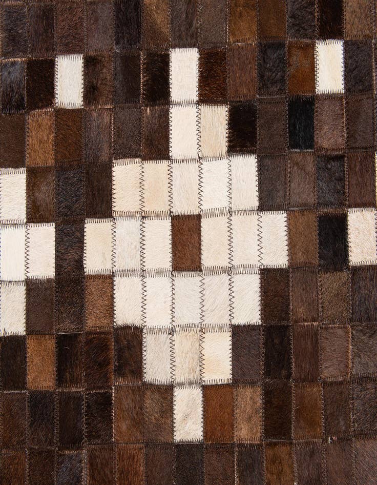 Detail image of  5' 1 x 8' 1 Cowhide Stocks Rug