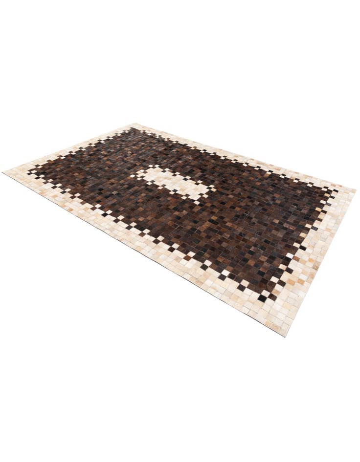 Detail image of  5' 2 x 7' 11 Cowhide Stocks Rug