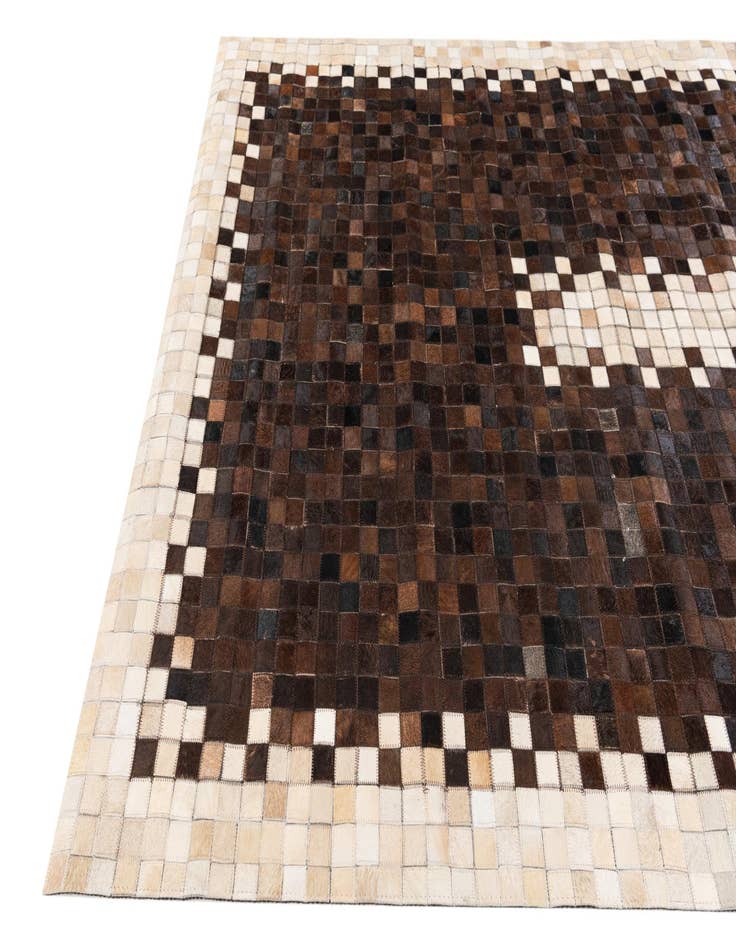 Detail image of  5' 2 x 8' 1 Cowhide Stocks Rug