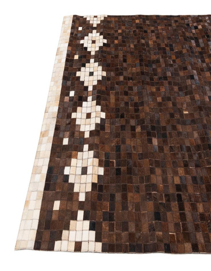 Detail image of  5' 2 x 8' Cowhide Stocks Rug