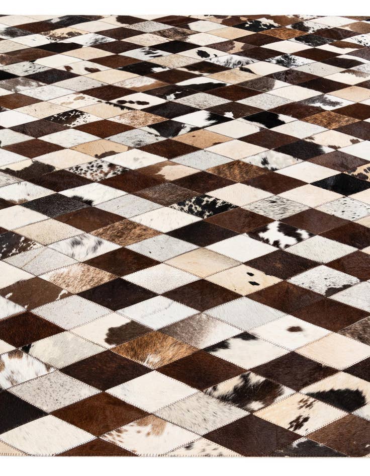 Detail image of  5' 8 x 7' 1 Cowhide Stocks Rug