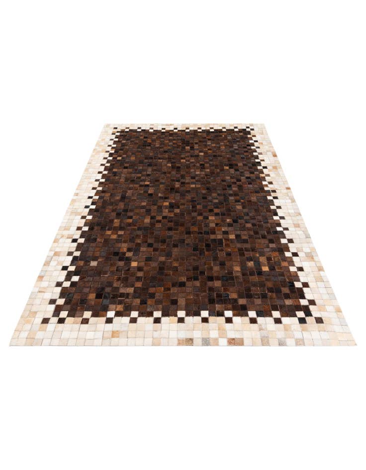 Detail image of  5' 2 x 7' 11 Cowhide Stocks Rug