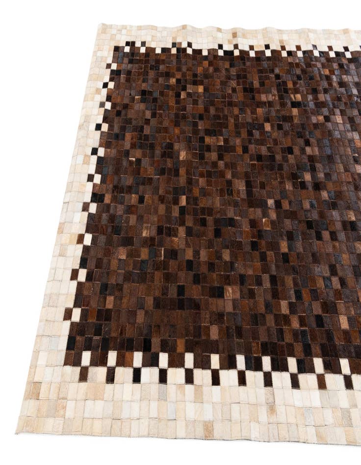 Detail image of  5' 2 x 8' 2 Cowhide Stocks Rug