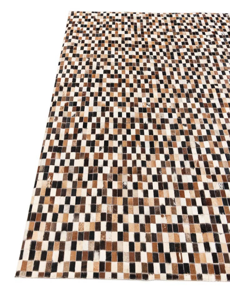 Detail image of  5' 3 x 7' 6 Cowhide Stocks Rug