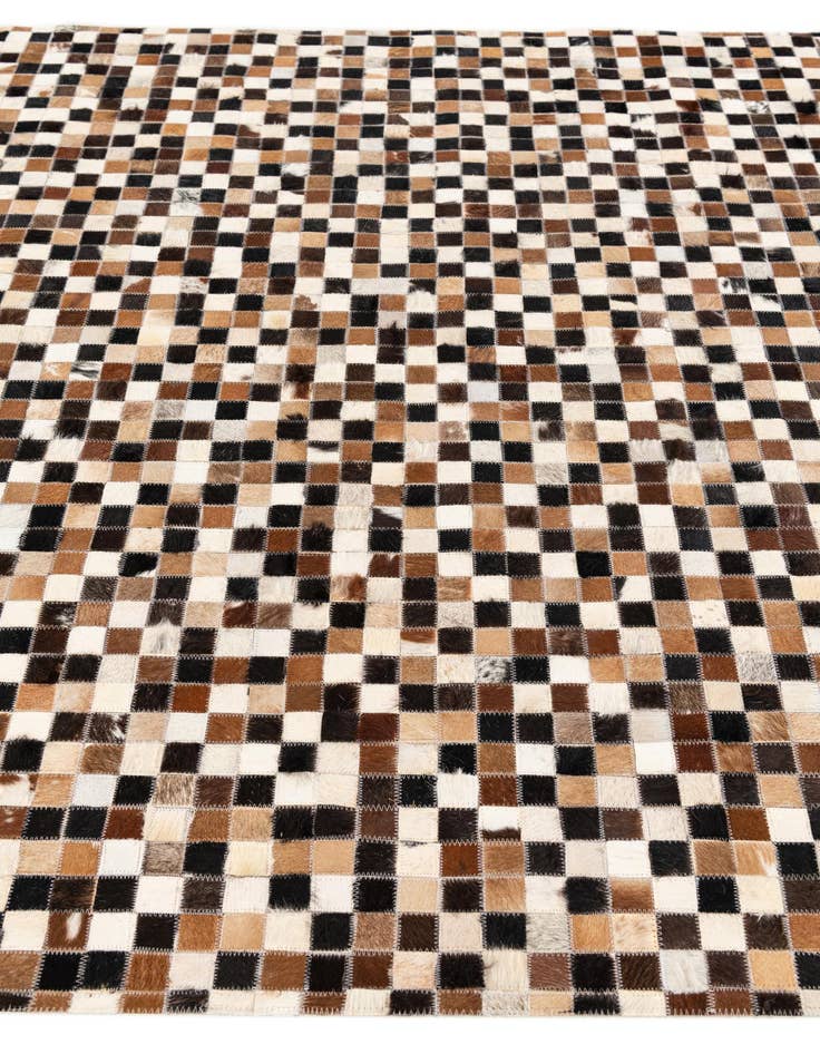 Detail image of  5' 3 x 7' 6 Cowhide Stocks Rug