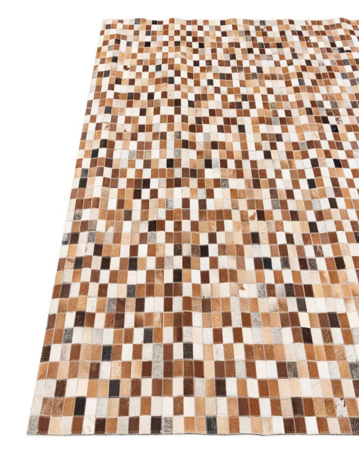 Detail image of  5' 1 x 7' 10 Cowhide Stocks Rug