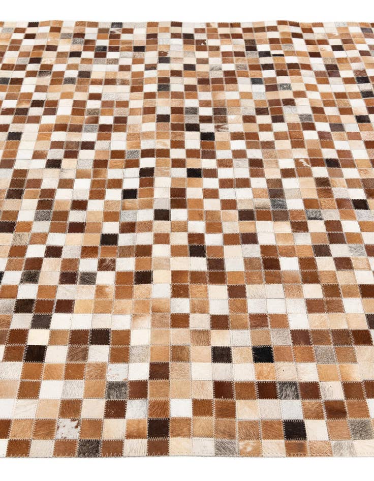 Detail image of  5' 1 x 7' 10 Cowhide Stocks Rug