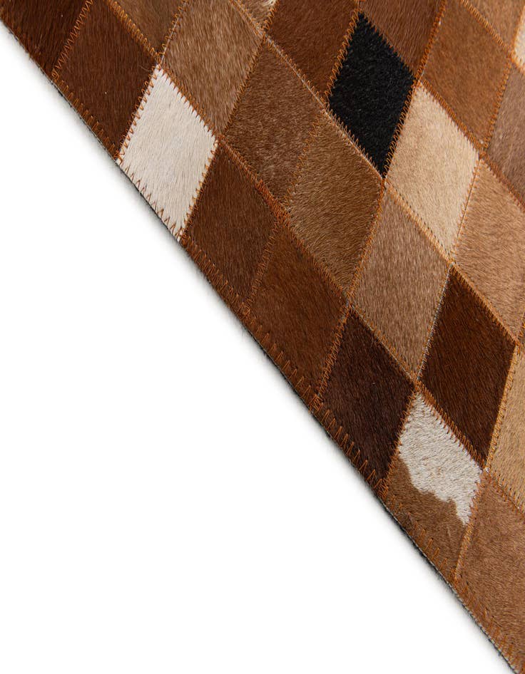 Detail image of  5' 1 x 8' 2 Cowhide Stocks Rug