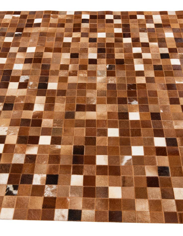 Detail image of  5' 1 x 8' 1 Cowhide Stocks Rug