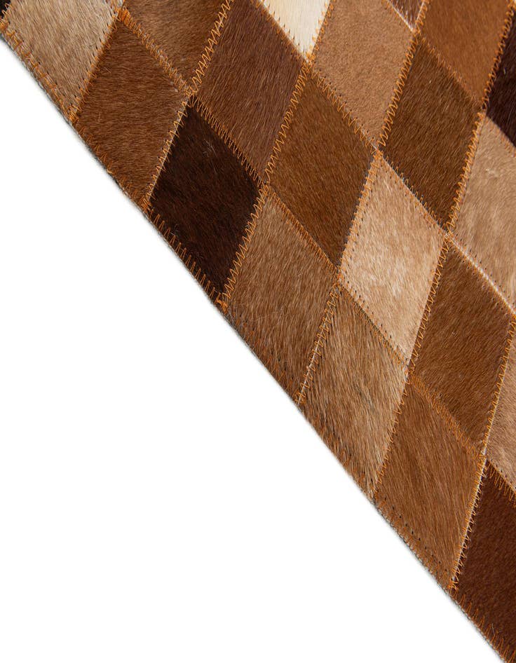 Detail image of  5' 1 x 8' 1 Cowhide Stocks Rug