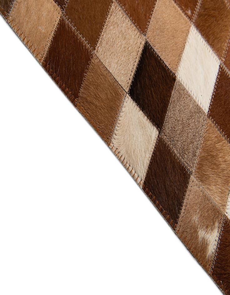 Detail image of  4' 10 x 7' 9 Cowhide Stocks Rug