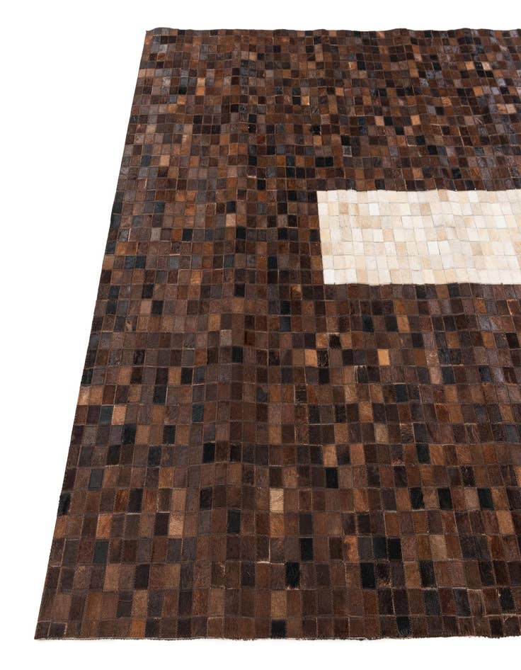 Detail image of  5' 2 x 8' 1 Cowhide Stocks Rug
