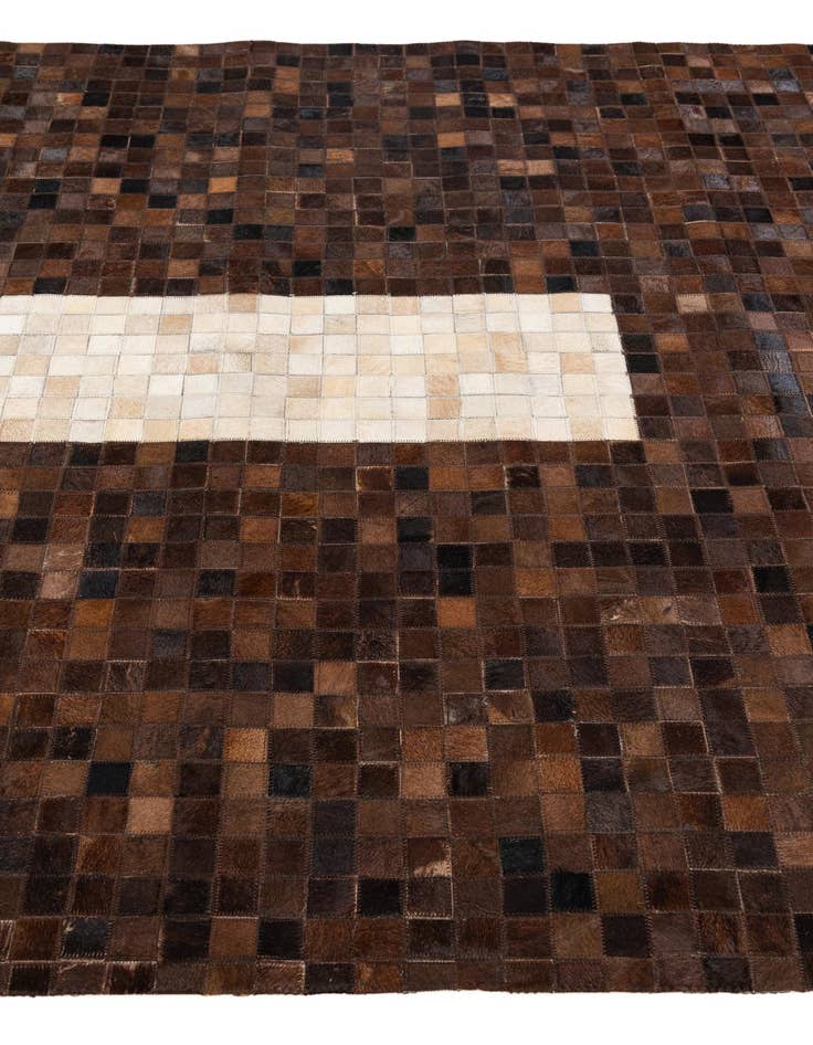 Detail image of  5' 2 x 8' 1 Cowhide Stocks Rug