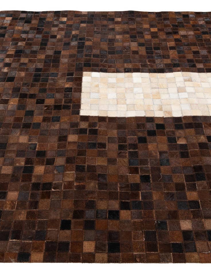 Detail image of  5' 1 x 7' 11 Cowhide Stocks Rug