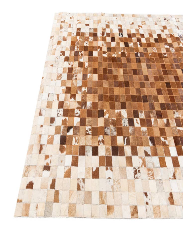 Detail image of  4' 10 x 7' 9 Cowhide Stocks Rug