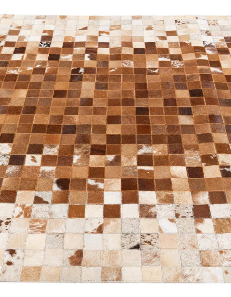Detail image of  4' 10 x 7' 9 Cowhide Stocks Rug