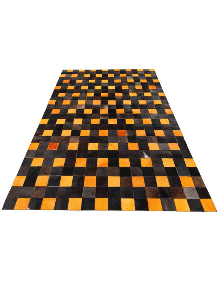 Detail image of  5' 2 x 8' Cowhide Stocks Rug